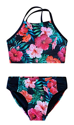Image of Dreamwave 4 Piece Swimsuit Set: Coverup Bikini Top Tankini Top Bottom Green Floral