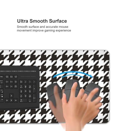 Tapis de souris de jeu imprimé pied-de-poule pour ordinateur portable