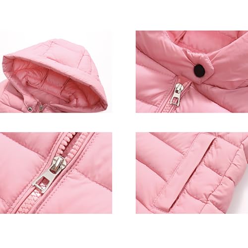 sfdgfhyf Boys Girls Long Quilted Puffer Jacket Kids Winter Coat Lightweight Packable Hooded Down Coat Zipper4