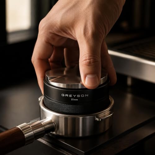 Image of Coffee Distributor and Tamper Double Side Ground Coffee Press Depth Stainless Steel Coffee Tamper Adjustable Espresso Leveler & Tamper Fit for 51mm Portafilter (Tamper)