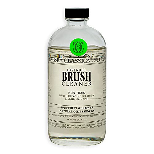 paint brush cleaner non toxic - Chelsea Classical Studio Lavender Essence Brush Cleaner for Making Paintbrush Hair Subtle Maintaining Maximum Working Quality - [16 oz. Bottle]