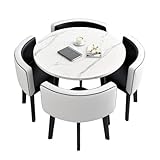 Dessus de table rond de 80 cm : fabriqué en MDF avec une surface imperméable et résistante aux rayures, ce plateau est facile à nettoyer avec juste un chiffon. La structure renforcée des pieds en métal assure une excellente stabilité et une capacité de charge robuste, ce qui en fait un choix fiable pour vos besoins de salle à manger ou d'espace de travail. Parfait pour la maison ou le bureau.