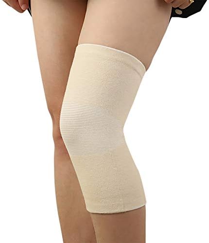 JUMISEE (One Pair) Cotton Knee Sleeves for Knee Support, Circulation Improvement & Pain Relief,Sport Compression for Running, Pain Management, Arthritis Pain Women Men (Complexion, Medium)