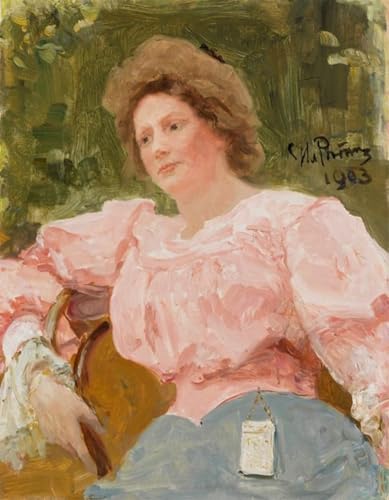 Lienzo decorativo de Il'ya Repin: el cuadro vintage de Mujer en blusa rosa que inspira tu hogar