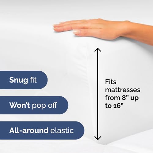 Image of Twin Size 3 Piece Sheet Set - Ultra Soft & Cooling Sheets - Bright White | Fits 8 Inch to 16 inch Mattress, Wrinkle Free & Fade Resistant with Deep Pockets, Breathable, Comfy Hotel Luxury Bedding