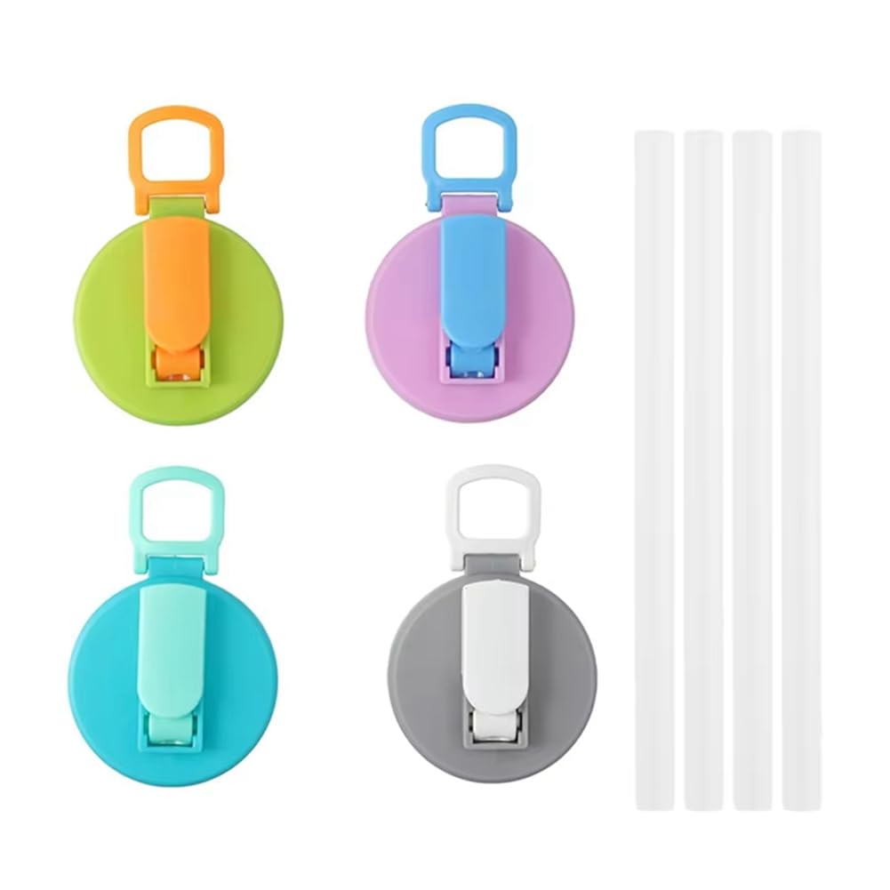 Aisuoka 4PCS Replacement Splash Proof Can Covers with Straws, Soda Cup Lid for Juice Beverage, Accessories Bottle Accessories