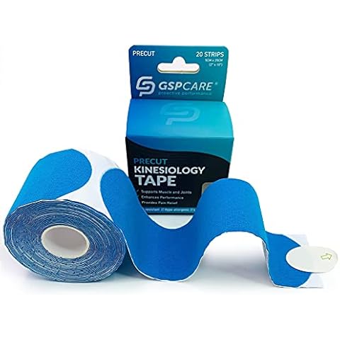 Pre-Cut I Kinesiology Tape, Elastic Sports Tape Used to Prevent Muscle Damage, Protect Joints, and Relieve Muscle Pain, 20 Pieces of Pre-Sliced 5cm*5m Medical Tape.(Blue) Cover
