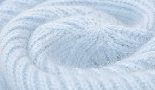 Easter Barthe Blue Cuffed Beanie For Men Cashmere Beanie Women Winter Beanie Knit Hat Blue Ribbed Beanie Winter Knit Hat (Blue) #TOP4