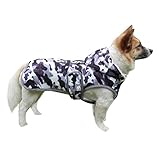 JoyDaog Fleece Dog Hoodie for Large Dogs Warm Puppy Jacket for Cold Winter Waterproof Dog Coats with Hood,White Camo XXL
