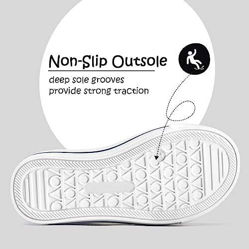 Image of K KomForme Toddler Boys & Girls Shoes Kids Canvas Sneakers with Cartoon Dual Hook and Loops