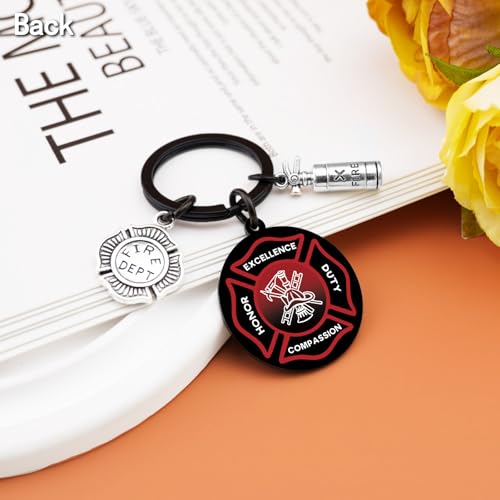 Image of Firefighter Gifts for Men Firefighter Accessories Prayer Keychain Gift for Firefighters Unique Christmas Birthday Father's Day Gifts for Firefighters Cool Stuff Fire Fighter Graduation Gift