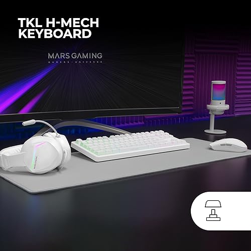Mars Gaming MCP-RGB3, Idioma Español, Pack RGB Teclado Fixed, Ratón Flow 3200 dpi, Auriculares Over-Ear, Alfombrilla XXL, Blanco 3