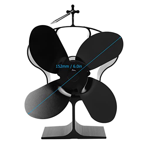 Ventilador de fogão com 4 lâminas movido a calor, lareira, economia de energia, Lt381, coroa estilo