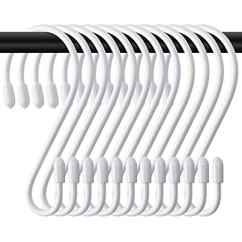JatilEr 12 ganchos en forma de S, color blanco, 8 cm Cover