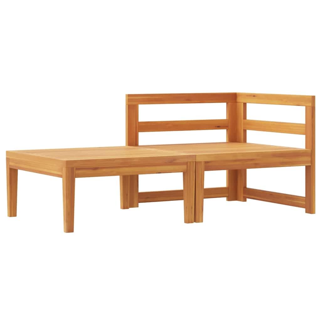 vidaXL Salon de Jardin 2 pcs avec Coussins Gris foncé Bois d'acacia