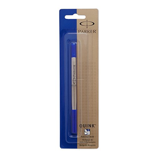PARKER QUINK Rollerball Pen Ink Refill, Fine, Blue, 1 Count