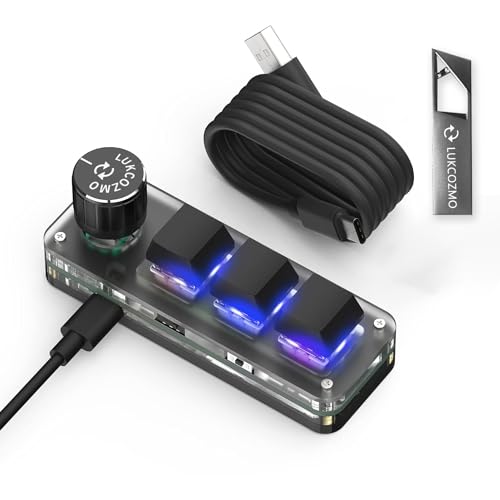 Mini clavier macro LUKCOZMO à 3 touches pour PC et iOS noir