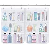 Okxiri 2 Pack Mesh Shower Caddy Hanging Organizer with 7 Pockets, Quick Dry Bathroom Storage Bag, Cruise Cabin and Dorm Essentials for Travel, Toiletry Organizer for Shampoo Soap