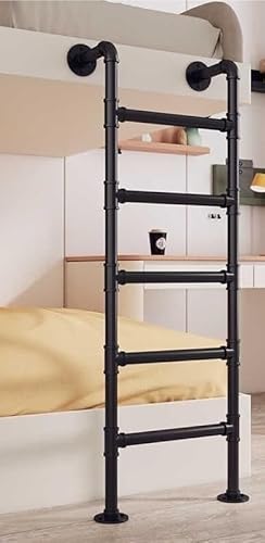 1 scala for letto a castello for impieghi gravosi - Scala di emergenza imbullonata personalizzabile for camper, scantinati e tende da tetto(Black,131cm)