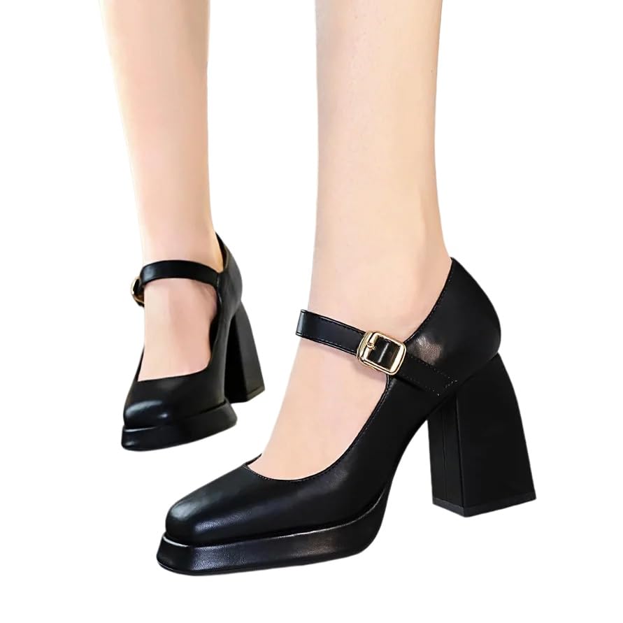 Scarpe Tacco Donna,Eleganti Scarpe con Tacco Alto e Plateau in Stile Vintage