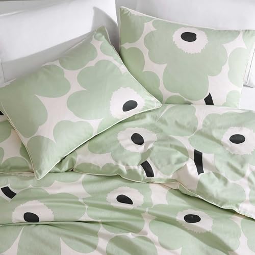 MARIMEKKO - King Duvet Cover Set, Super Soft Organic Bedding with Matching Shams, Floral Bedding Essentials, Oeko-Tex Certified (Unikko Green, King) by MARIMEKKO - Image 3