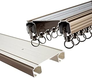 Aluminium Curtain Rail Ceiling Track Heavy Duty Double Conjoined Curtain Track Set Ceiling Or Wall Mount For Office Home Bathroom Hospital Curtain Track System 200/350cm ( Color : White , Size : 1.7m