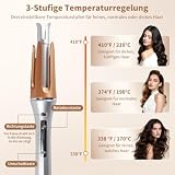 Aohcae Automatyczna lokówka do włosów, 3 poziomy temperatury (170-210°C) lokówka do włosów, 32 mm, z 3 spinkami do włosów i grzebieniem do trzonka, zestaw do kręcenia długich włosów, prezent dla