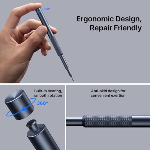 Image of AXTH 128-in-1 Precision Screwdriver Set, Professional Magnetic Mini Repair Tool Kit for Phone, Computer, Watch, Laptop, Macbook, Ring Doorbell, Eyeglass, Electronic, [Bearing Steel] Screw Driver