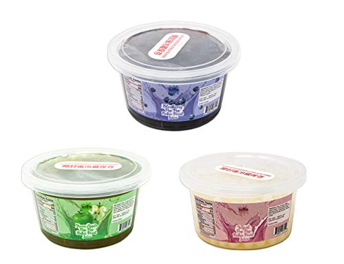 Fusion Select Bursting Popping Boba Pearls - Fruit Tea Snack Toppings (Blueberry, Green Apple, Yogurt)