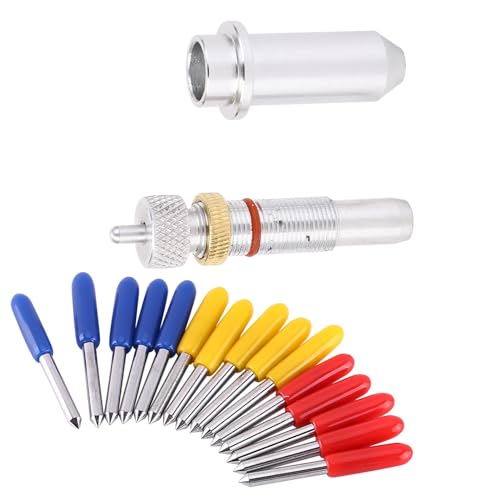 Plotterschneider Klinge 15pcs Wolfram Stahlklingen, 30, 45, 60 Grad Schneidwerkzeug mit Halter