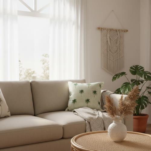 Image of Tropical Jungle Decorative Cushion Cover for Sofa & Living Room, Throw Pillow Cover, Hidden Zipper, Pack of 1
