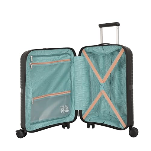 Image of American Tourister AIRCONIC2.0 SP 55 cm Small Cabin Polypropylene (PP) Hard 8 Wheels Spinner Luggage /Suitcase /Trolley Bag for Travel (Black)