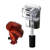 Petta Quiet Hang on Aquarium Filter for Betta, Slim HOB Fish tank Filter for 3-10 Gal Planted Aquariums & Aquascaping with 1 Pre-Filter Sponge ，Adjustable Flow，250L/H