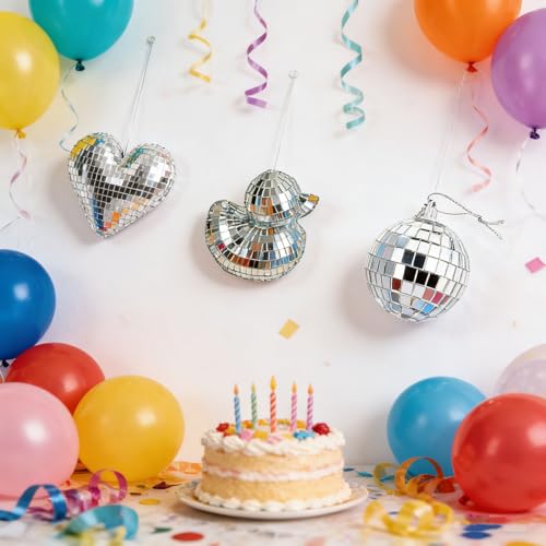 Adhesivos autoadhesivos para bola espejada, baldosas de vidrio espejado para manualidades, decoración de fiestas y proyectos DIY miniatura 3