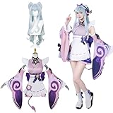 ※【セット内容】：「ウィッグ」＋「トップス」＋「付け袖」＋「短パン」＋「エプロン」＋「腰飾り」＋「腿飾り」＋「神の目」＋「首飾り」＋「エルフ耳」＋「頭飾り」＋「イヤリング」。ポリエステルな生地を使用し，質感や細部も丁寧につくられておりますので，本格的な着こなしが可能です。 ※【登場キャラ】：大人気のゲーム「原神」の主人公「夢見月瑞希」を原型として忠実に再現するコスプレ衣装セットです。 ※【適用場合】 ：仮装大会.撮影.通常用.コスプレ用.ハロウィン.クリスマス.学園祭.お祭り.イベント.文化祭....