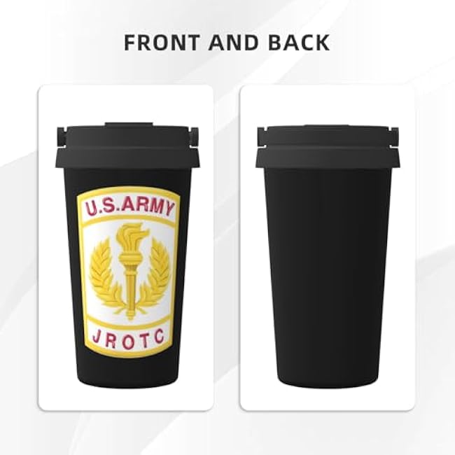 United States Army Jrotc Crest Insulated Coffee Mug, Stainless Steel Vacuum Insulated Double Wall Travel Tumbler, 17oz