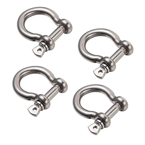 MOLUCKFU Stainless Steel Horseshoe Shackles 4pcs Lifting Shackles Lock for Boat Household