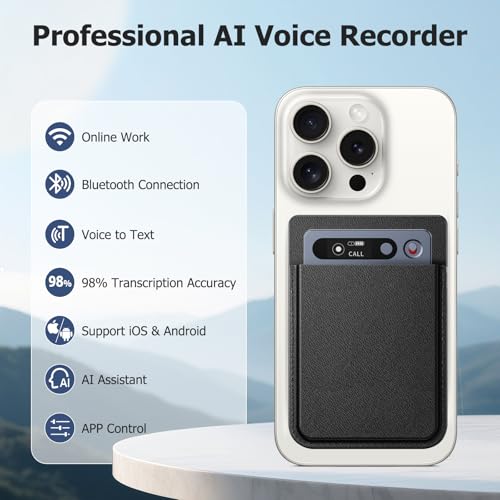 Image of AI Voice Recorder, Note Voice Recorder with No Subscription, AI Transcription, Summarize, Translation with 147 Languages, Smart Noise Cancellation, App Control, 64GB Audio Recorder for Meetings Calls
