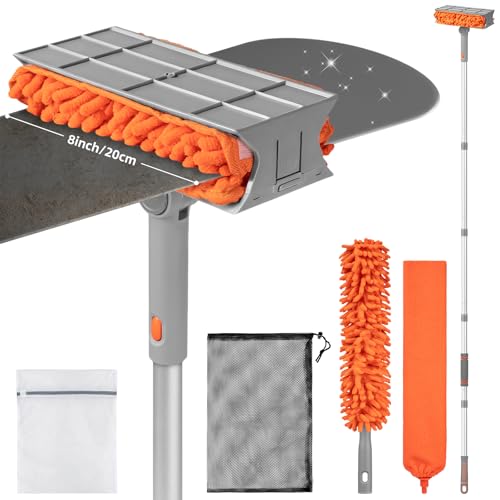 Ceiling Fan Cleaner Duster with 6 Ft/77'' Extension Pole Multi-Functional Chenille Duster Cleaner...