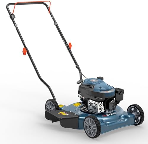 SENIX 20" Gas Lawn Mower, 144 cc Gas Powered Lawnmower, 4-Cycle Engine Walk-Behind Push Lawn Mowers, 3 Position Height Adjustment for Yard and Garden, cortadora de pasto (LSPG-L4)