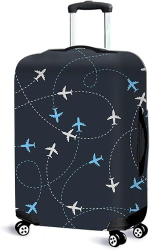Image of Printed Luggage Cover for Traveling Bag & Suitcase - Stretchable & Scratchproof Trolley Protector with Velcro Lock & Lightweight Washable Material(Suitcase Not Included, Only Cover in Product)