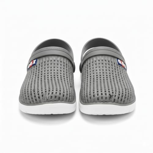 Image of Men Clogs Quick Dry Mesh Walking Clogs Lightweight EVA Arch Support Slip On Mules - Waterproof Anti Skid Outdoor Indoor Beach Pool Sandals