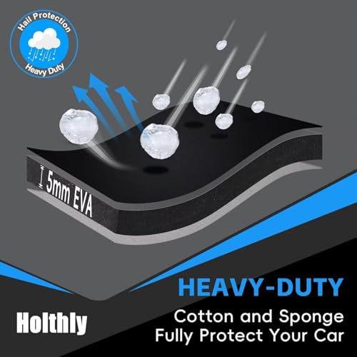 Image of Hail Protector Car Cover for SUV, Anti Hail Car Covers Thick Multi-Layered EVA Outdoor, Hail Proof Car Cover All Weather, Hail Protection Padded Fit Large SUV Jeep (Length 202 to 211 inch)
