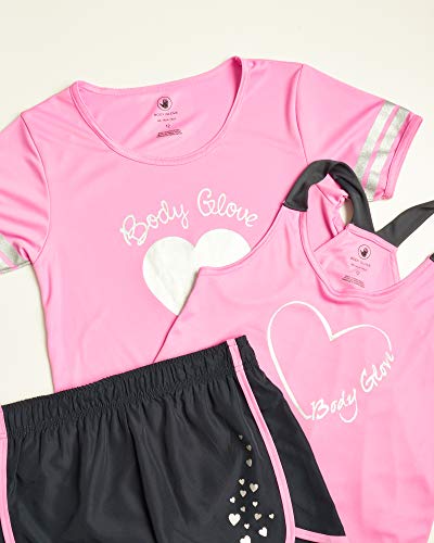 image for Body Glove Girls Active Short Set with Matching Tank Top and T-Shirt (