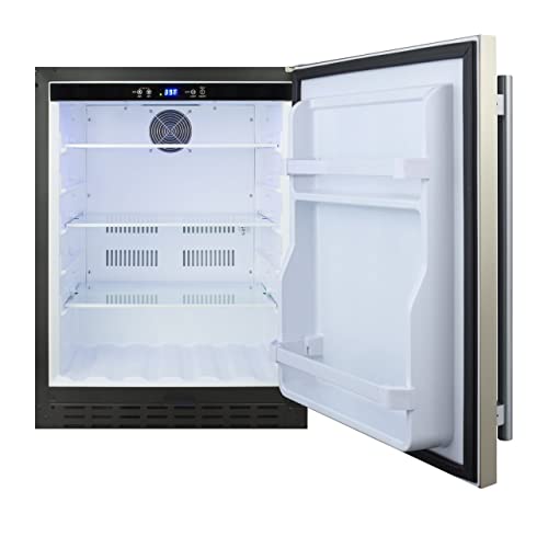 Summit 24" Built-in Refrigerator, 4.8 cu.ft., ADA Compliant, Stainless Steel/Black- AL55 on Fridge.com