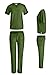 Beverly Hills Uniforms Unisex 4-Way Stretch Scrubs Set Top and Pants (Olive Green, X-Small)