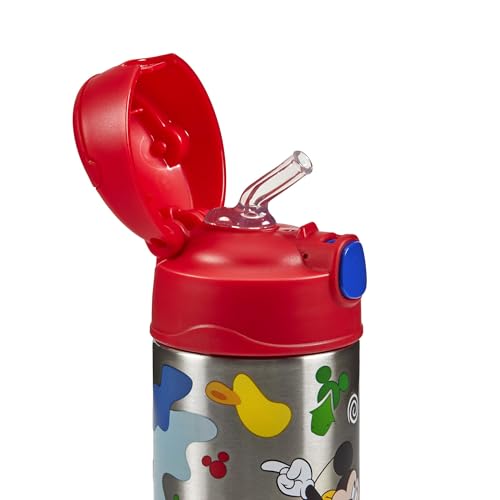 Thermos - Kids Water Bottle, Disney Mickey & Friends (355ml) - BPA-Free, Stainless Steel Flask, Spill-Resistant, Pop-Up Straw, Carry Handle, Dishwasher Safe, 12-Hour Cold Beverage, School, Clubs, Sports - Image 10