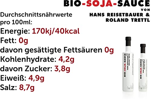 Foto von Bio-Soja-Sauce, Roland Trettl, österreichische top Qualität, 7 Monate im Eichenfass gereift, ohne Chemie