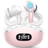 【48 heures d'autonomie & affichage LED en temps réel】Les écouteurs bluetooth offrent une autonomie d'environ 8 heures avec une seule charge, qui peut être prolongée jusqu'à 40 heures avec l'étui de chargement compact, La charge rapide USB incluse facilitera vos activités quotidiennes. l'écran LED numérique sur le boîtier de charge indique en temps réel la charge restante du boîtier de charge et des oreillette bluetooth sans fil, Vous donne une idée claire de la quantité d'électricité.