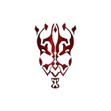 Darth Maul Face Sticker Vinyl Decal Notebook Car Laptop 3.5' x 5.5' (Red Holographic)